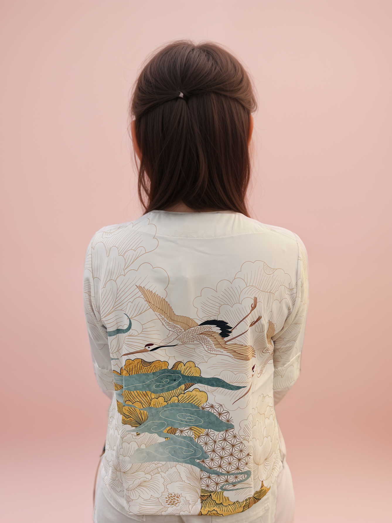 3 Buttons Crane Women Blouse