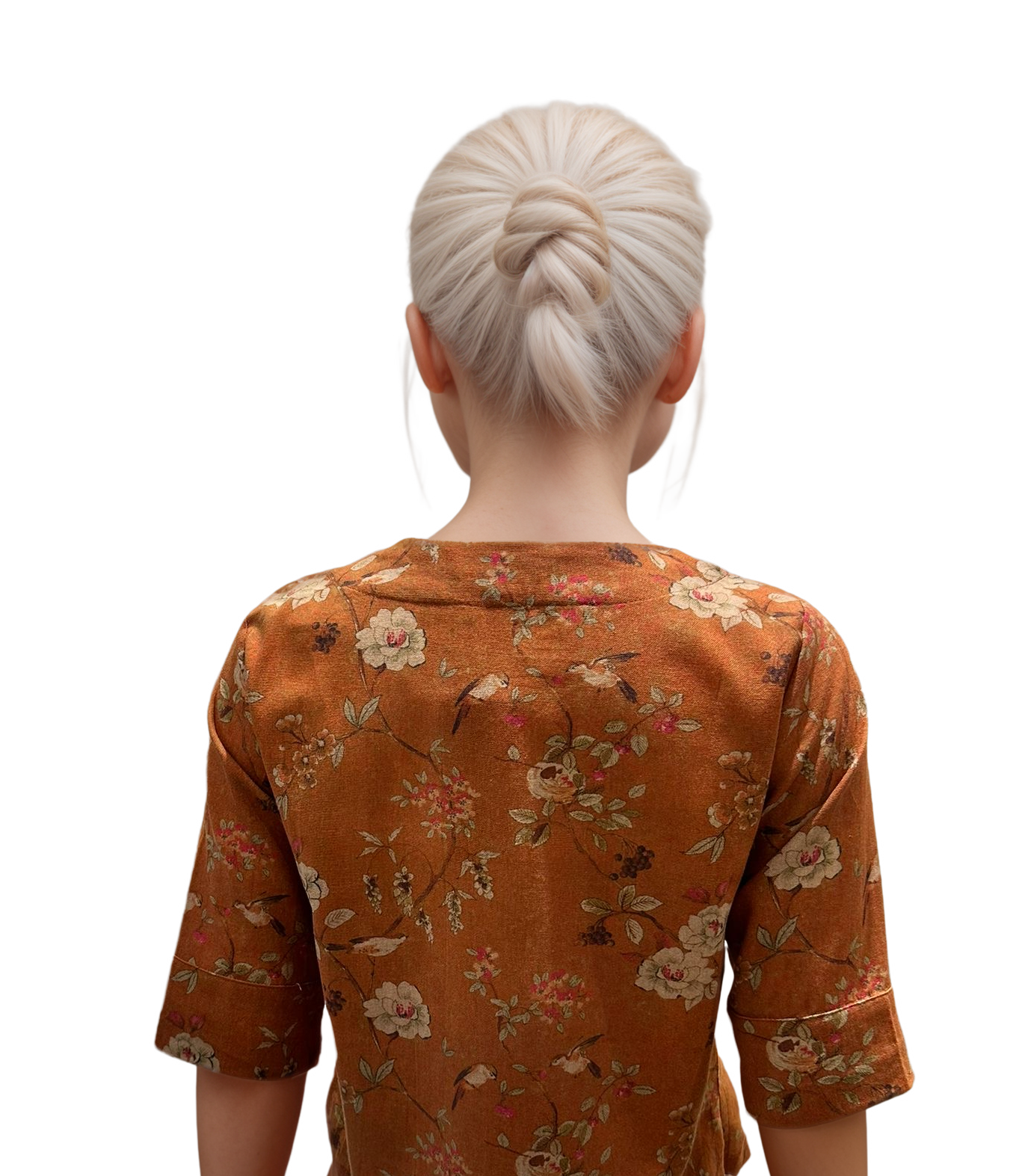 3 Buttons Orange Blouse