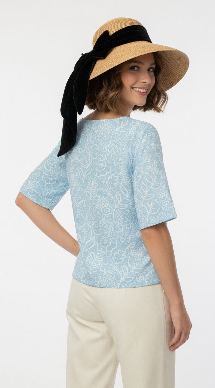 Mother’s Day Special Blue Baby Sq Necked Blouse