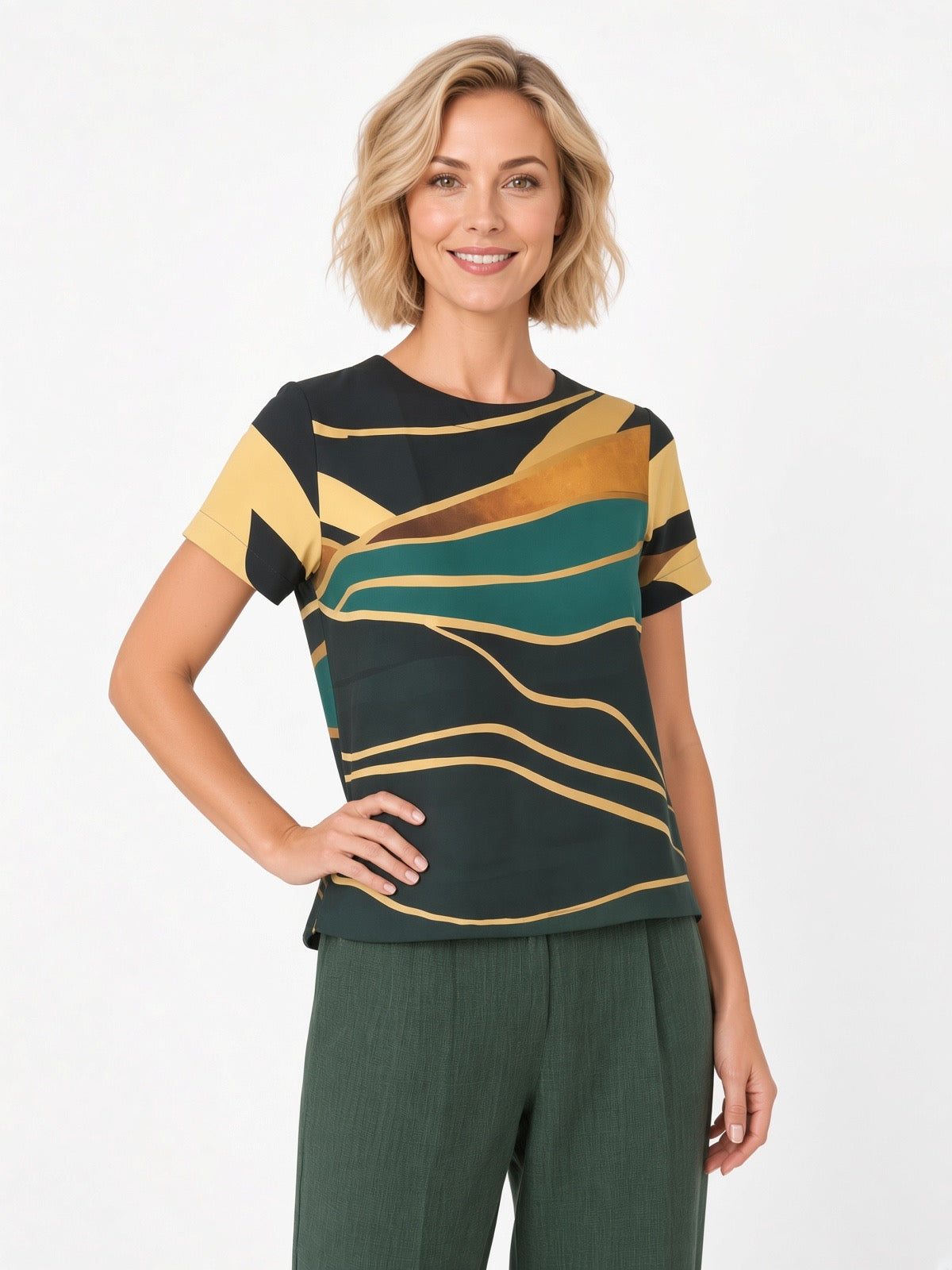 Gold And Emeralds Women Blouse