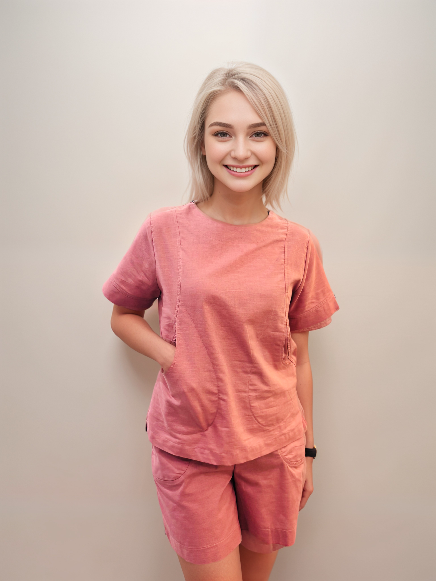 Dusty Pink Short Sleeved Blouse