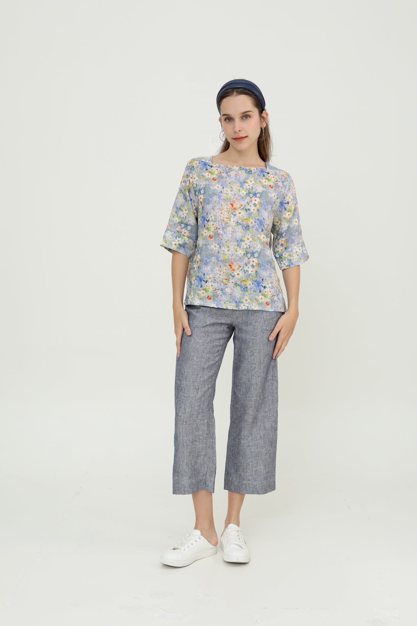 Sweet Lavender Square Neck Blouse
