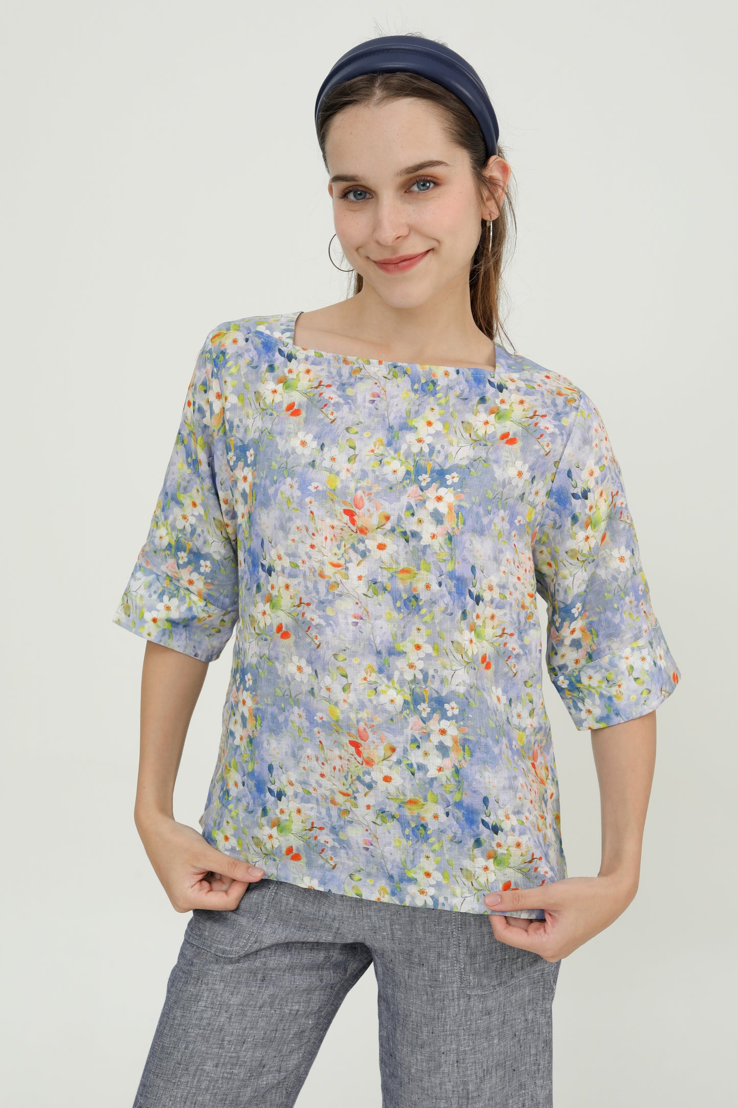 Sweet Lavender Square Neck Blouse