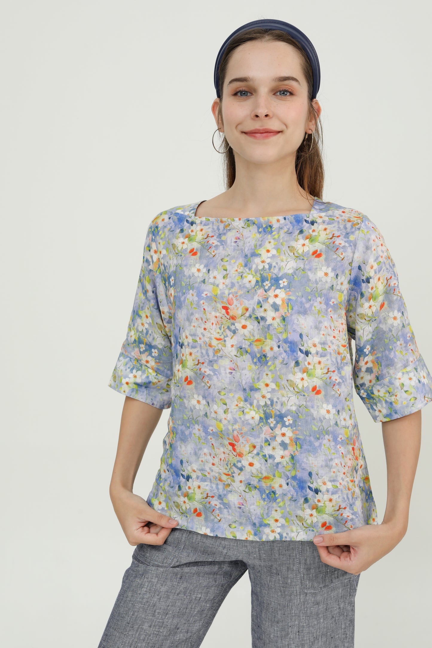 Sweet Lavender Square Neck Blouse