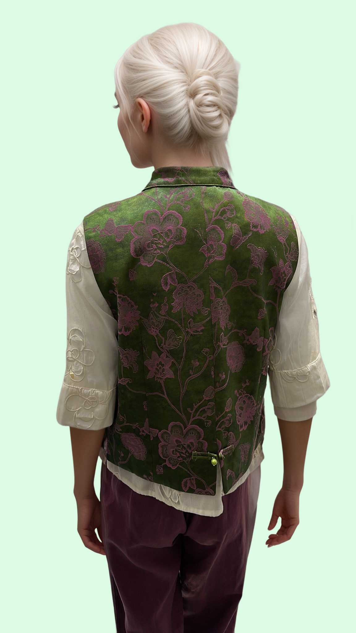 Green Brocade Vest