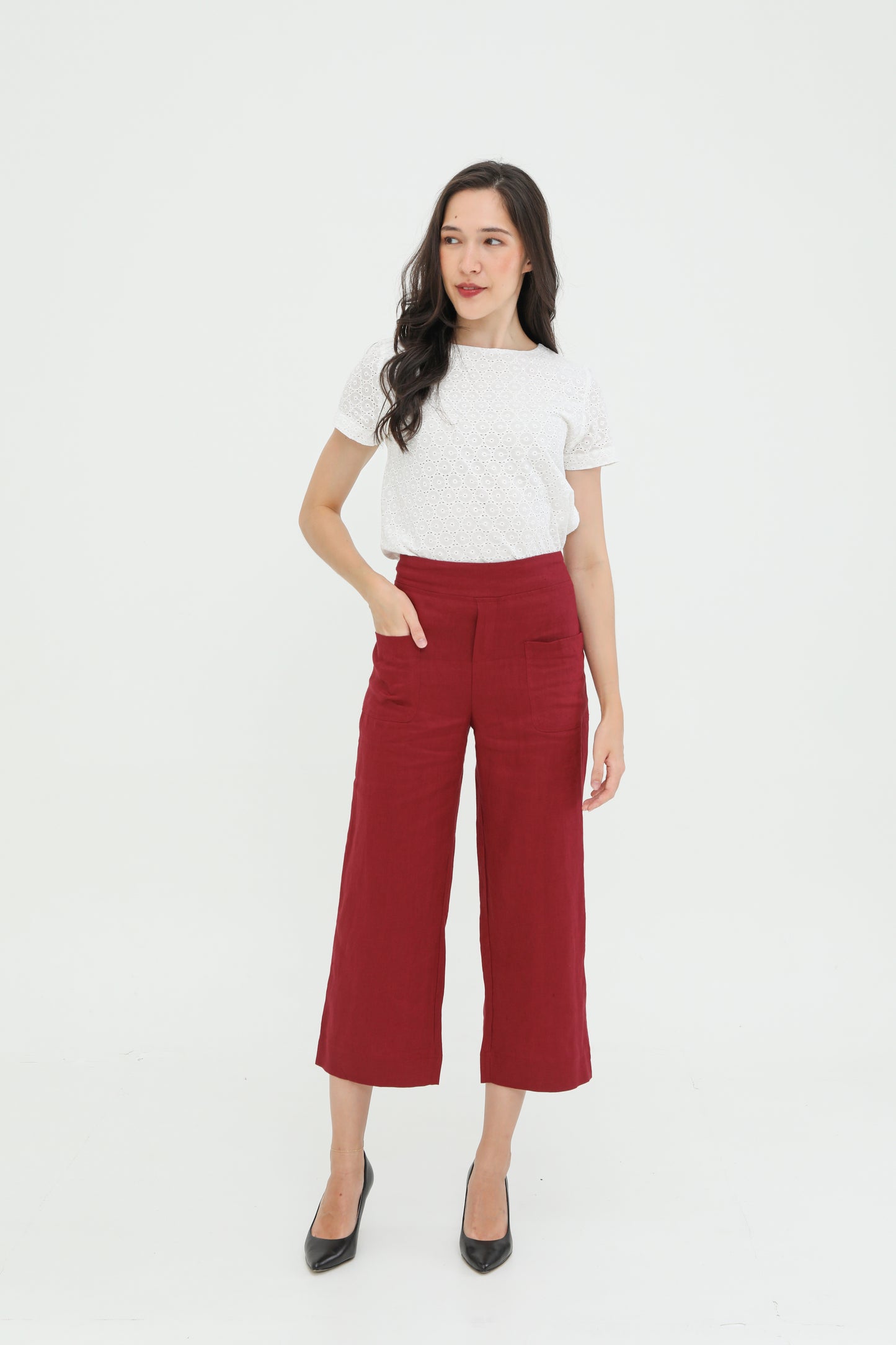 Maroon Long Culottes ( NEW )