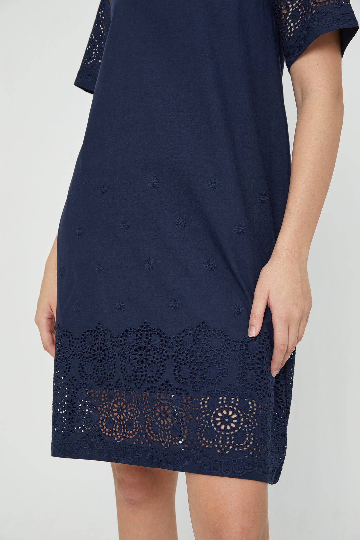 Emma Navy Blue Eyelet
