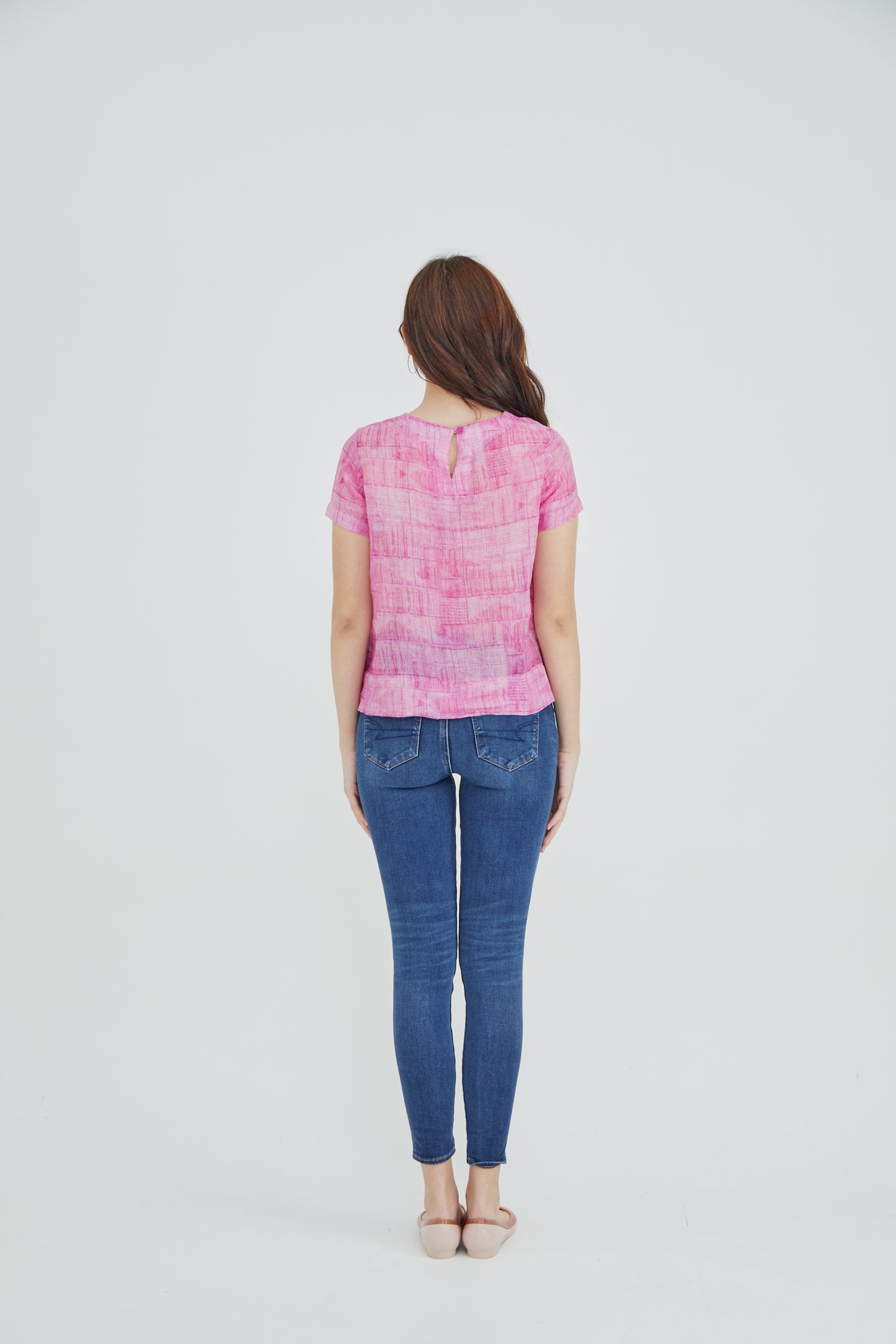 Pink Checks Women Blouse