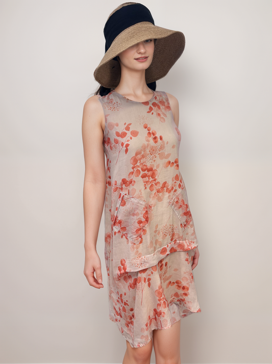 Red Blooms Women Dress
