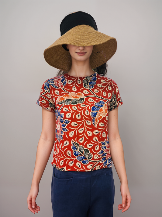Red Batik Women Blouse