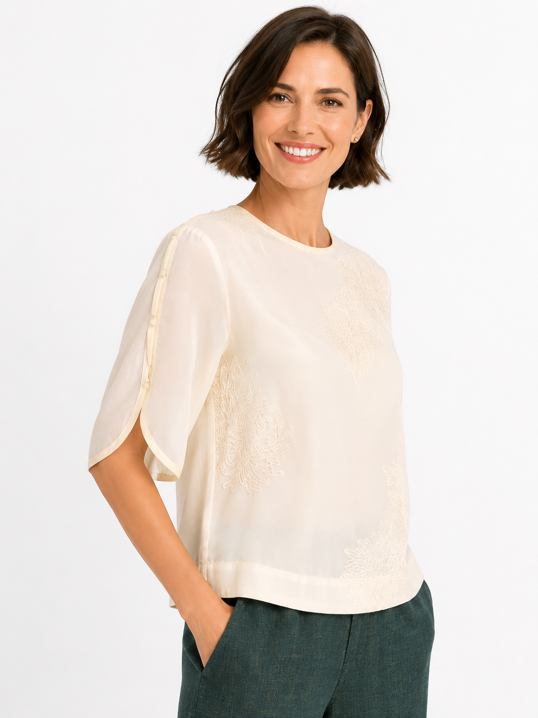 Creamy White  Organza Blouse