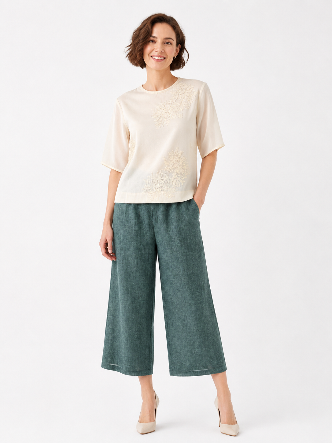 Creamy White  Organza Blouse
