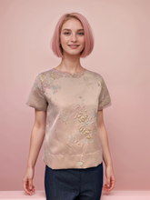 Sweet Pink  Oriental Brocade Blouse