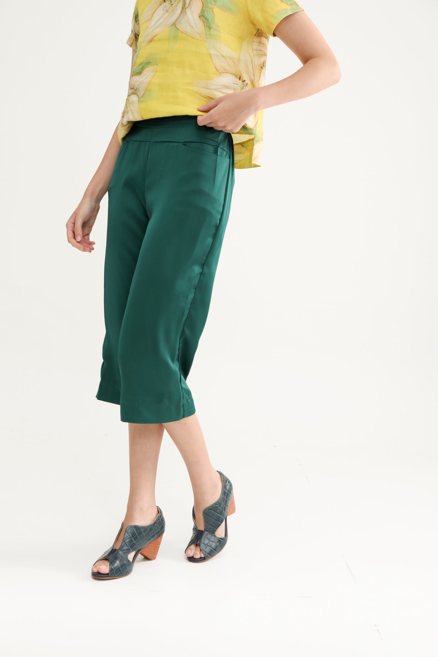 Emerald Green Satin Culottes  ( NEW )