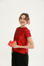 Emboss Red Festive Blouse