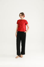 Emboss Red Festive Blouse