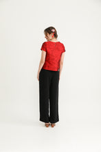 Emboss Red Festive Blouse