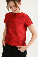 Emboss Red Festive Blouse