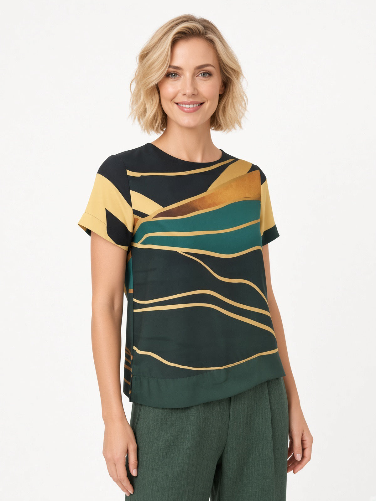 Gold And Emeralds Women Blouse
