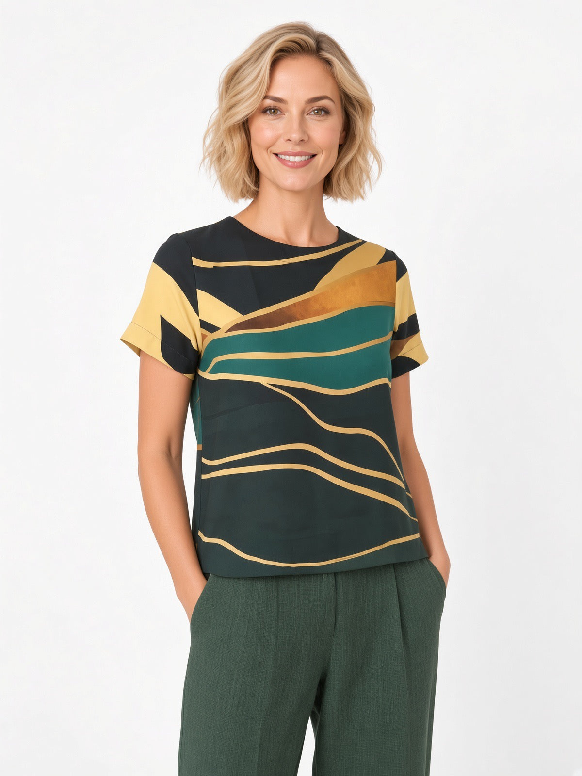 Gold And Emeralds Women Blouse