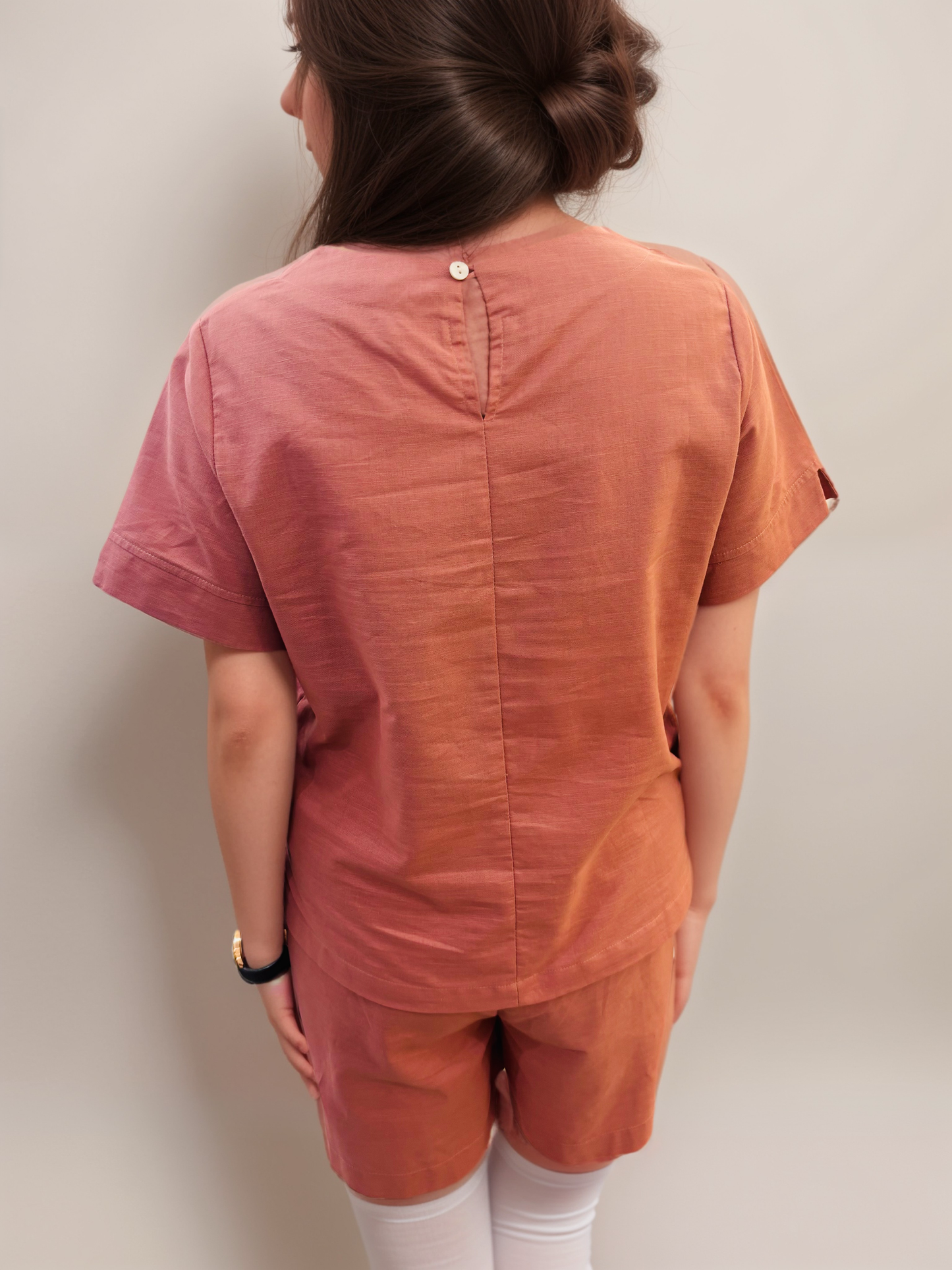 Dusty Pink Short Sleeved Blouse