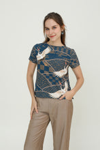 Royal Blue Crane Women Blouse