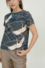 Royal Blue Crane Women Blouse