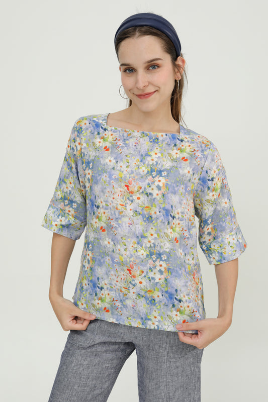 Sweet Lavender Square Neck Blouse