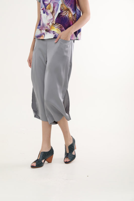 Grey Satin Culottes  ( NEW )