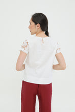 White Lace Sleeved Women Blouse