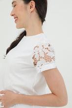 White Lace Sleeved Women Blouse