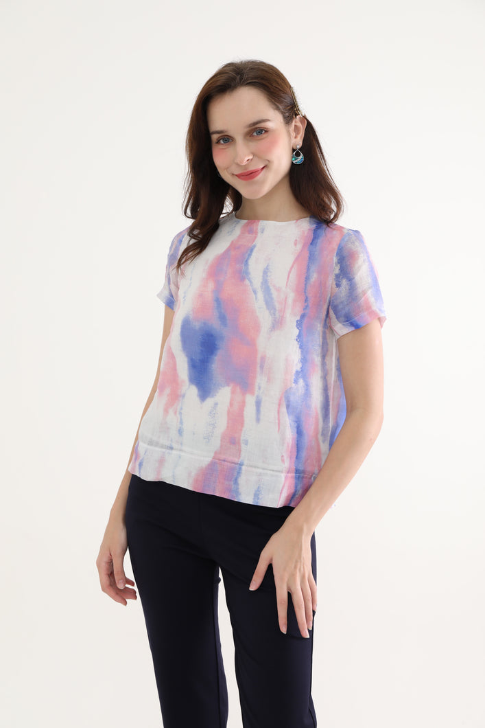 Purple Tie Dye Women Blouse