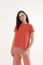 Tangerine Eyelet Women Blouse