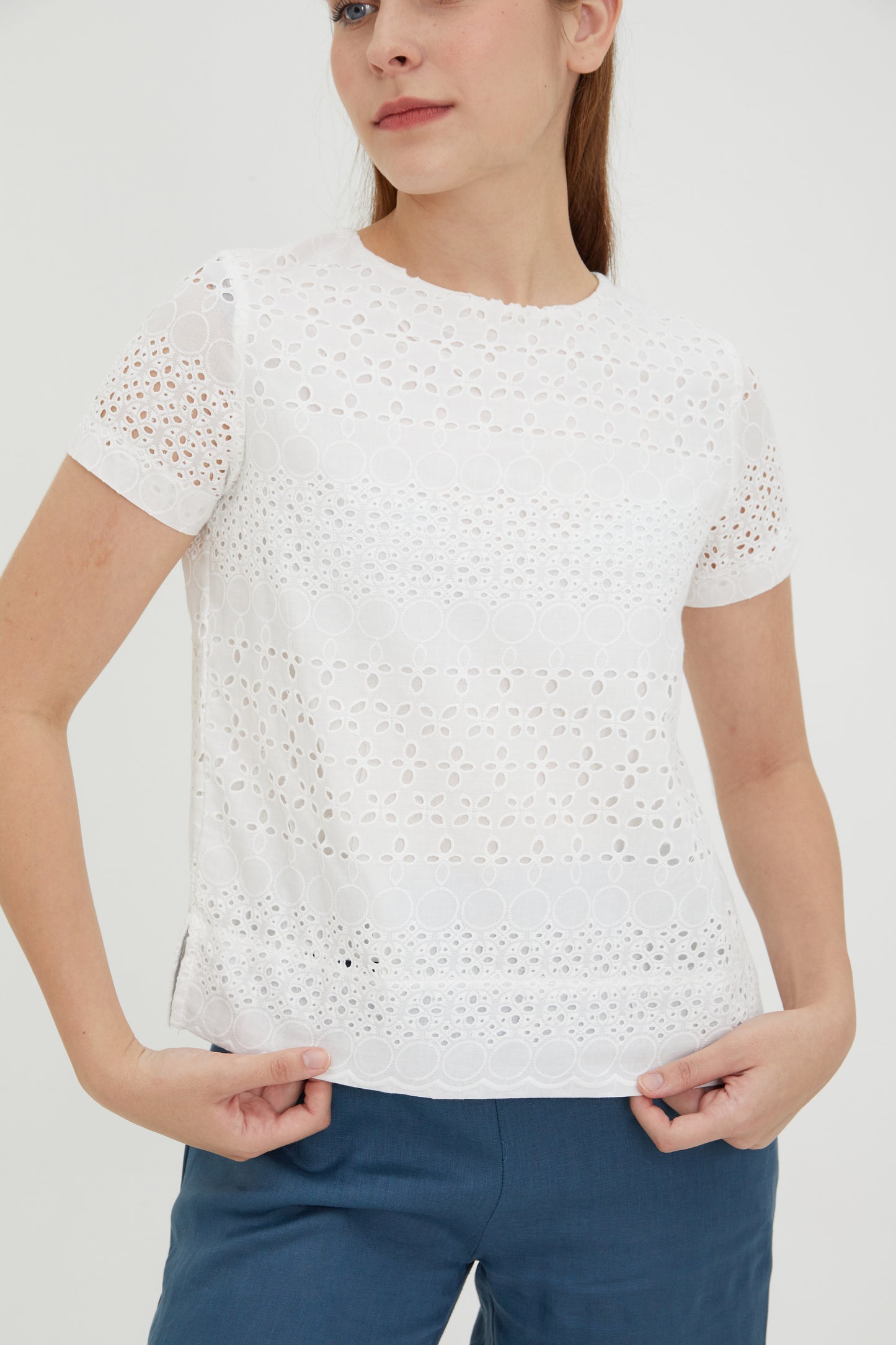 Aya Women Eyelet Lace Blouse