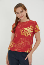 Red & Gold Women Blouse