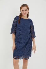 Alice Navy Blue Eyelet Dress