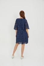 Alice Navy Blue Eyelet Dress