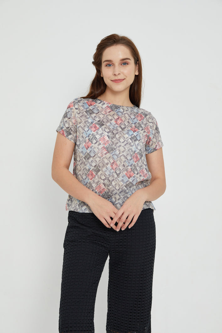 Grey Circles Women Blouse