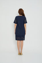 Emma Navy Blue Eyelet Dress