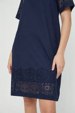 Emma Navy Blue Eyelet Dress