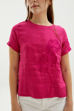 Aliya Fuchsia  Embroidery Women Blouse