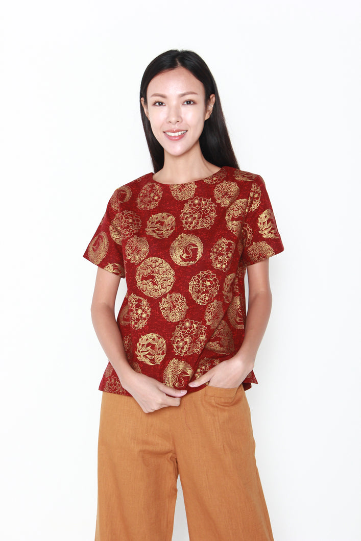 Lynn Gold Emblem Blouse