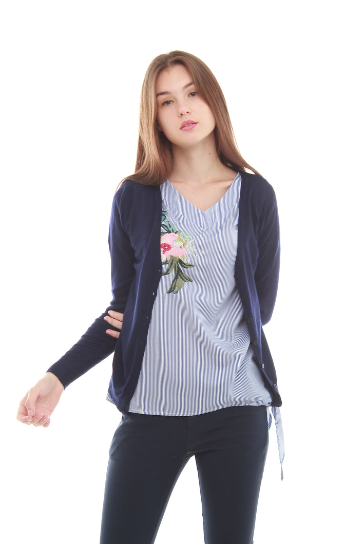 ladies blue cardigan