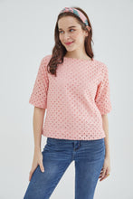 Pink Square Neck Women Blouse