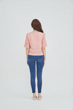 Pink Square Neck Women Blouse