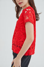 Red Lace Women Blouse