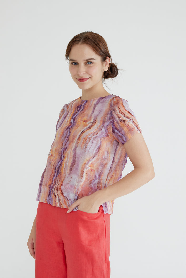 Pur Orange Wave Women Blouse