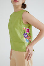 Lime Embroidery Blooms Blouse