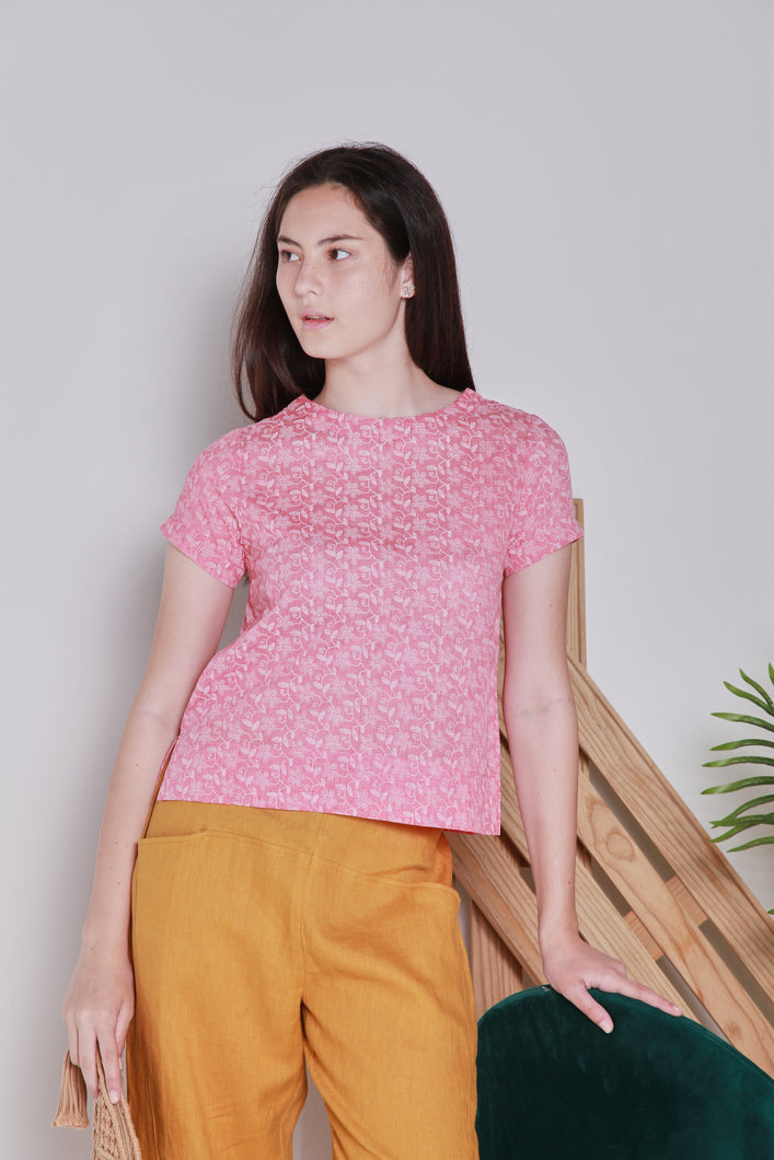 Sophia Pink Blooms Blouse