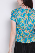 Mia Blue Floral  Blouse